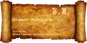 Wimmer Meluzina névjegykártya